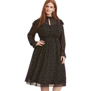 Torrid Black‎ Star Chiffon Ruffle Midi Dress Women's sz 3X